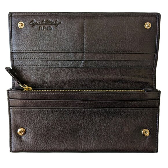 Osgoode Marley Leather Women's Long Wallet with Brass Snap New - Picture 6 of 13